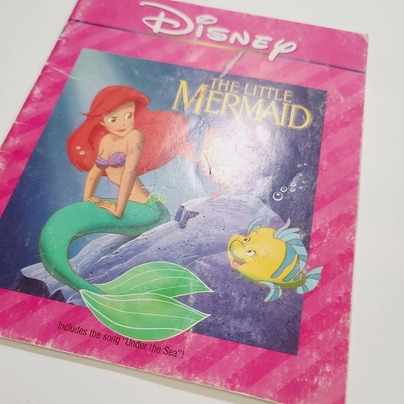 Vintage 1990 Disney The Little Mermaid Pink Picture Book - Picture 4 of 10